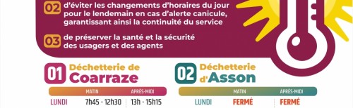 Horaires d&rsquo;&eacute;t&eacute; -  d&eacute;chetteries du Pays de Nay &agrave; partir du 1er juillet